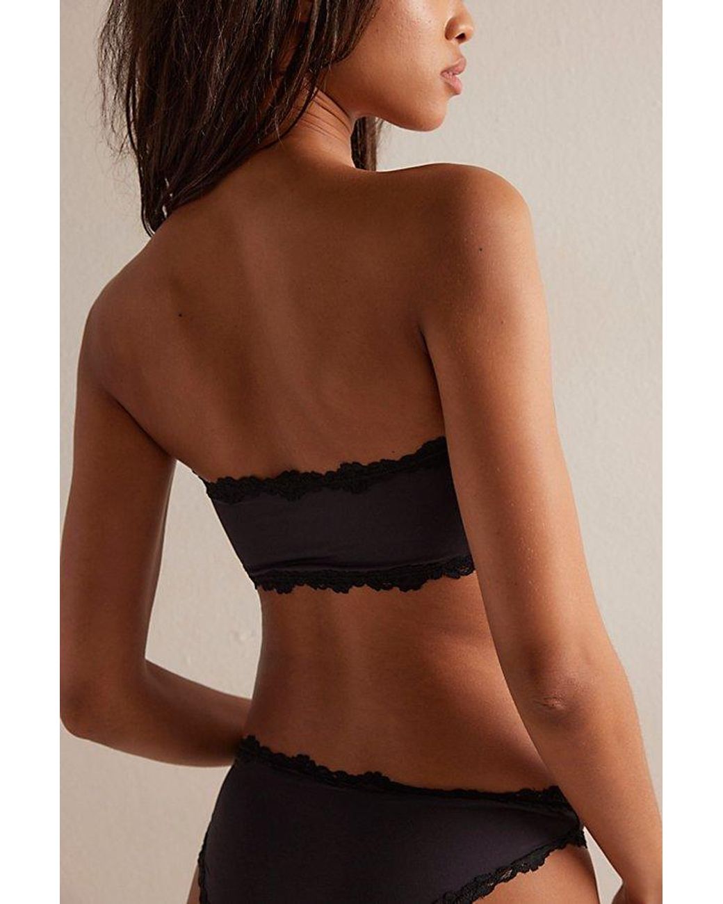 Intimately By Free People Black Charlie Lace Microfiber Bandeau By