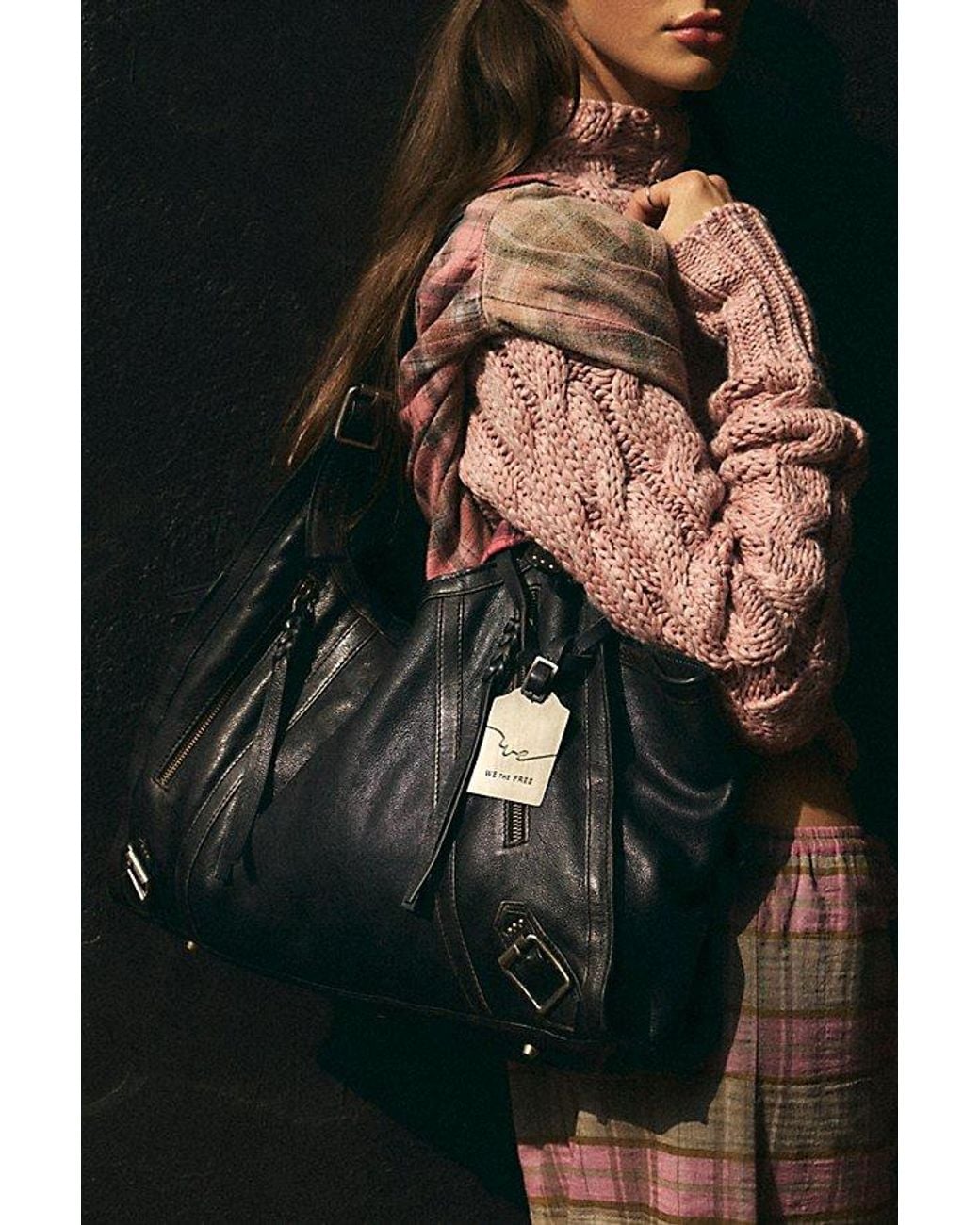Free People Black Emery Winged Tote Bag