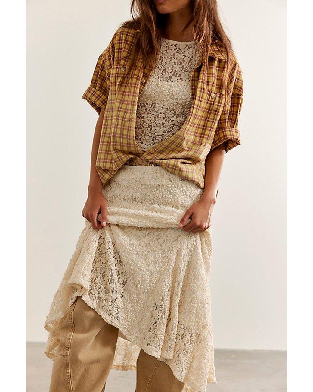 Free People Natural Laney Midi Skirt Set