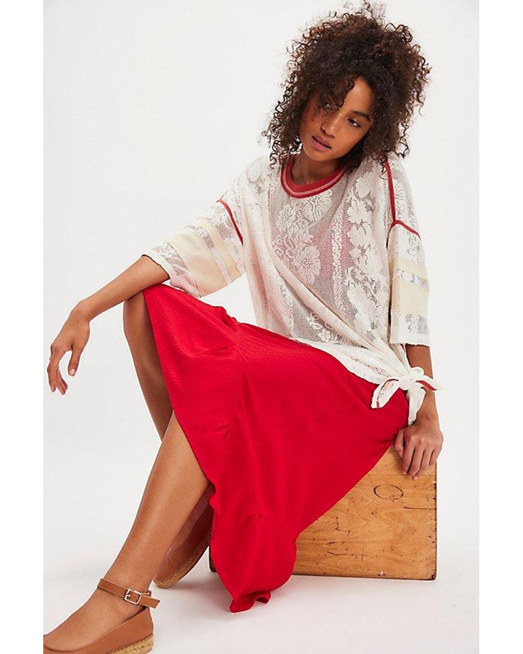 Free People White Best Match Tee