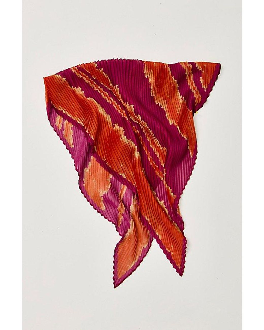 Free People Orange Pleated Printed Skinny Bandana