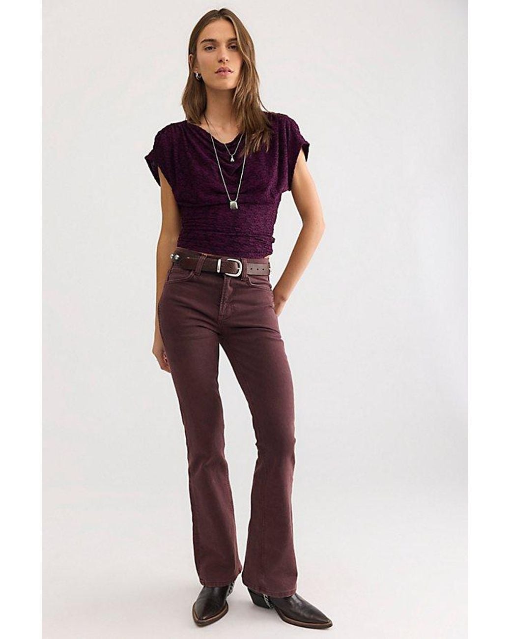 Free People Purple Aura Lace Top