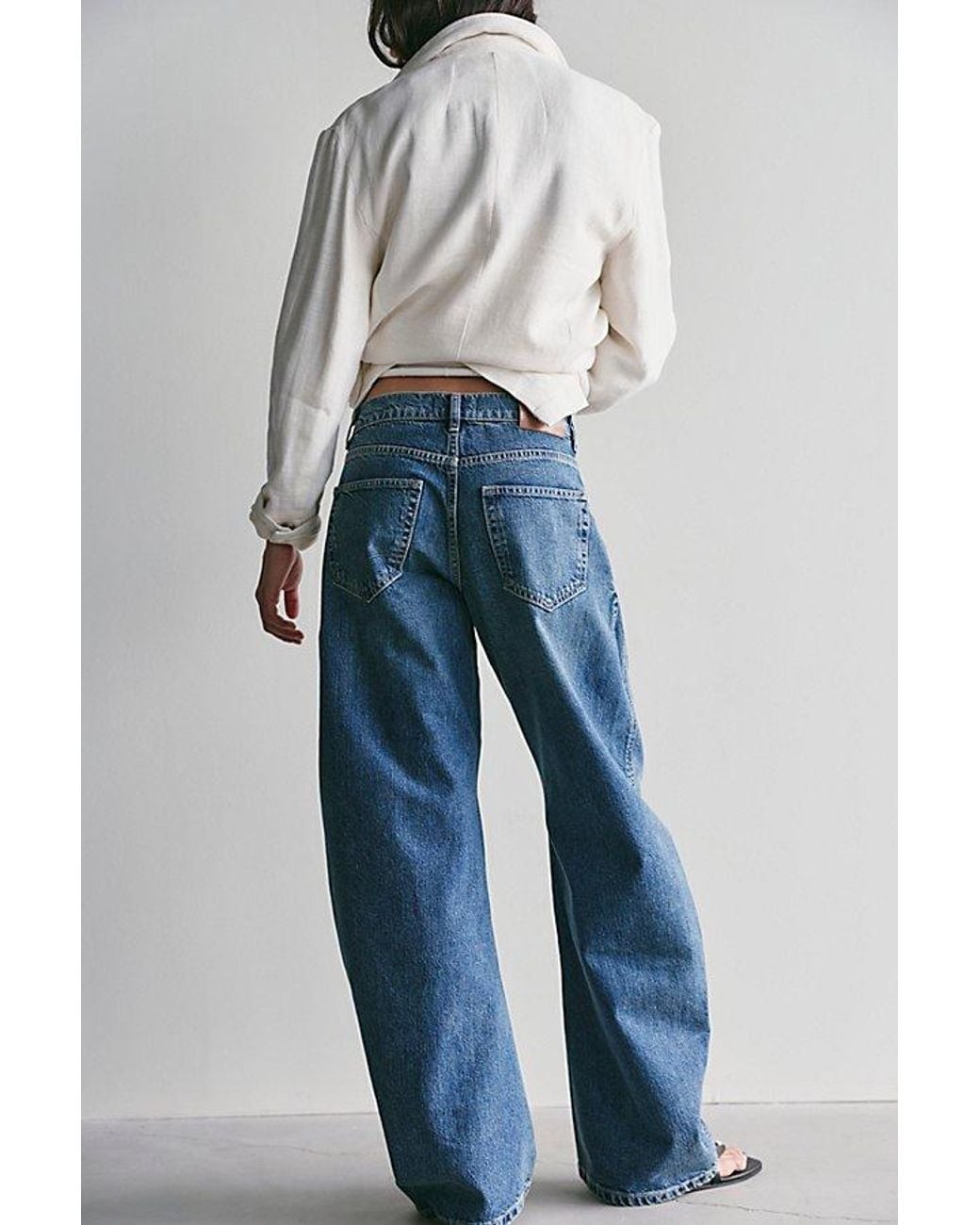 Free People Blue Golden Hour Trouser Jeans