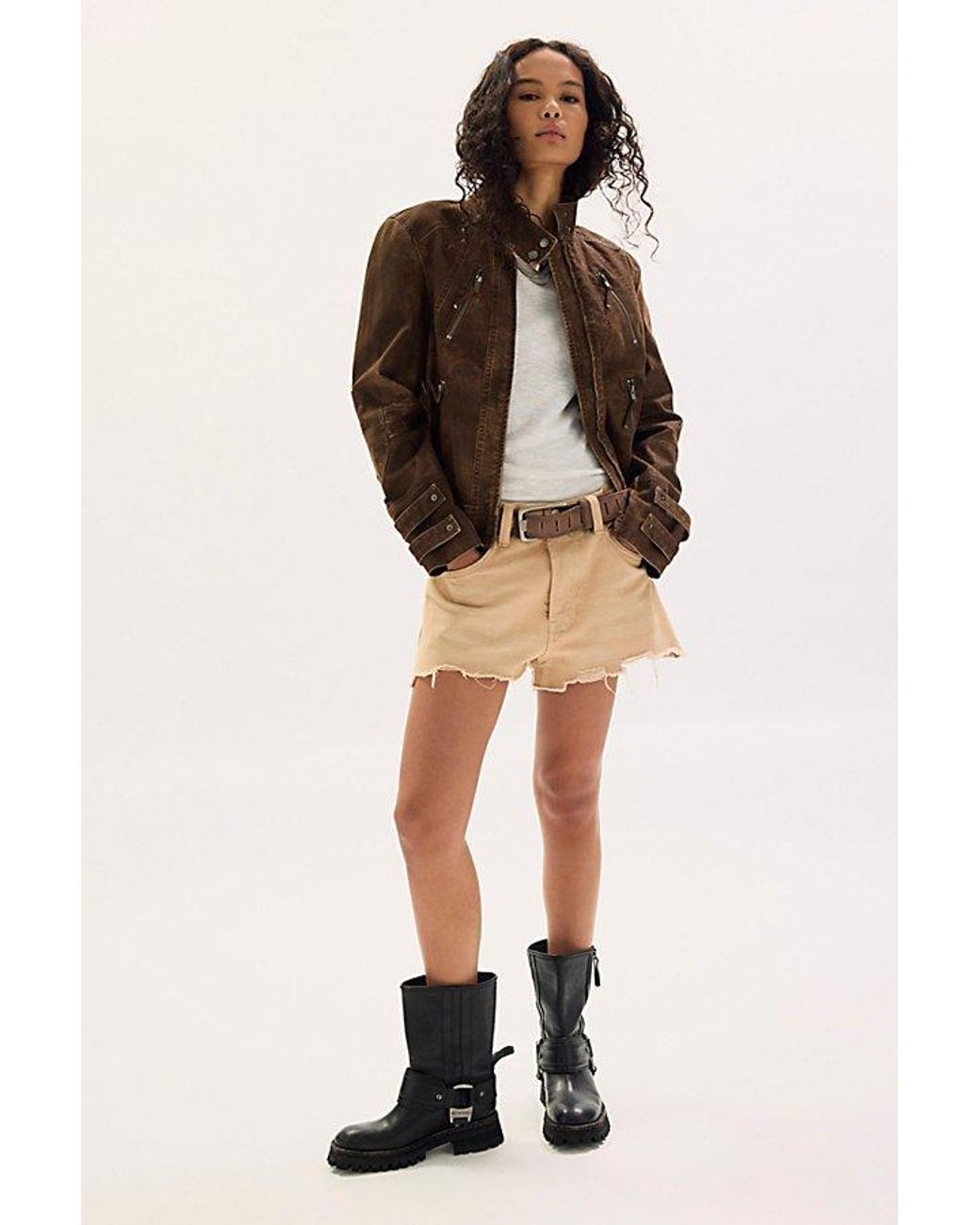 Free People Brown Jesse Vegan Suede Jacket
