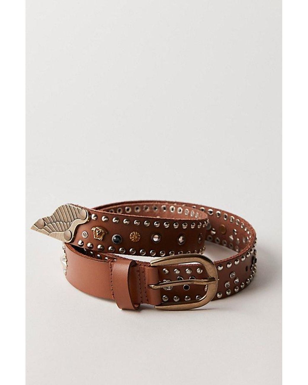 Free People Brown Baroque Stud Belt