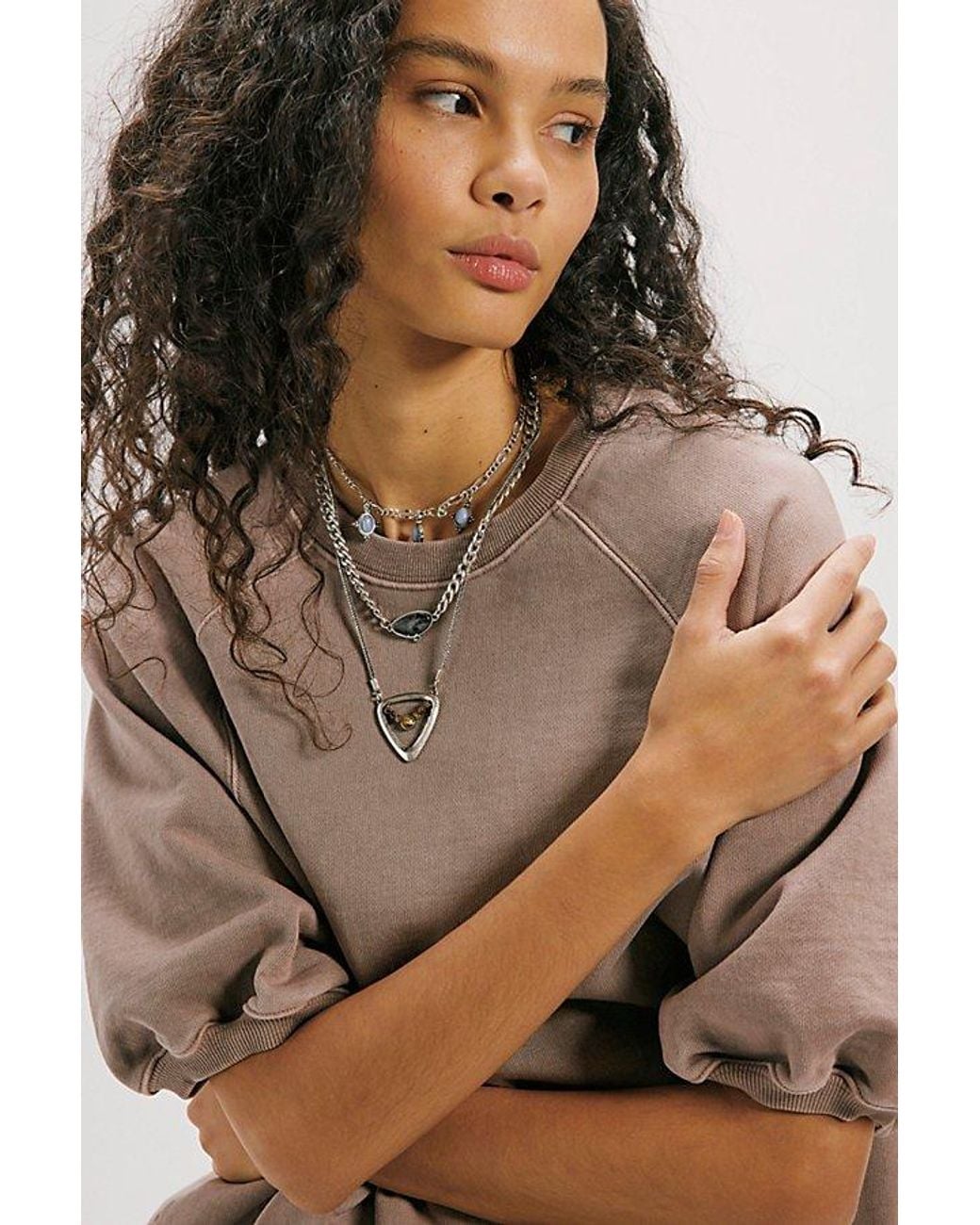 Free People Brown Better On Sweatshirt