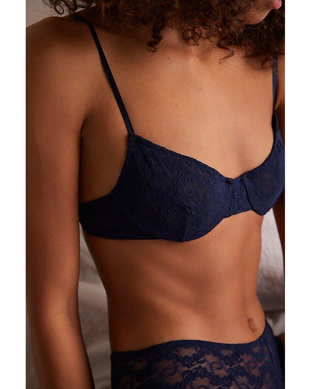Only Hearts Blue Stretch Lace Underwire Bra