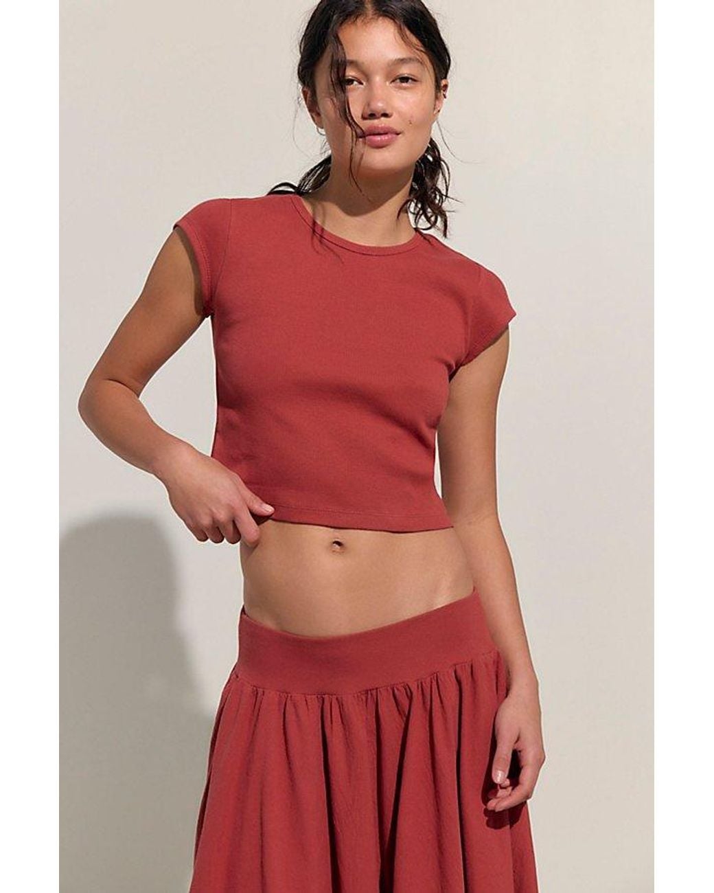 free-est Red Annette Tee Skirt Set By
