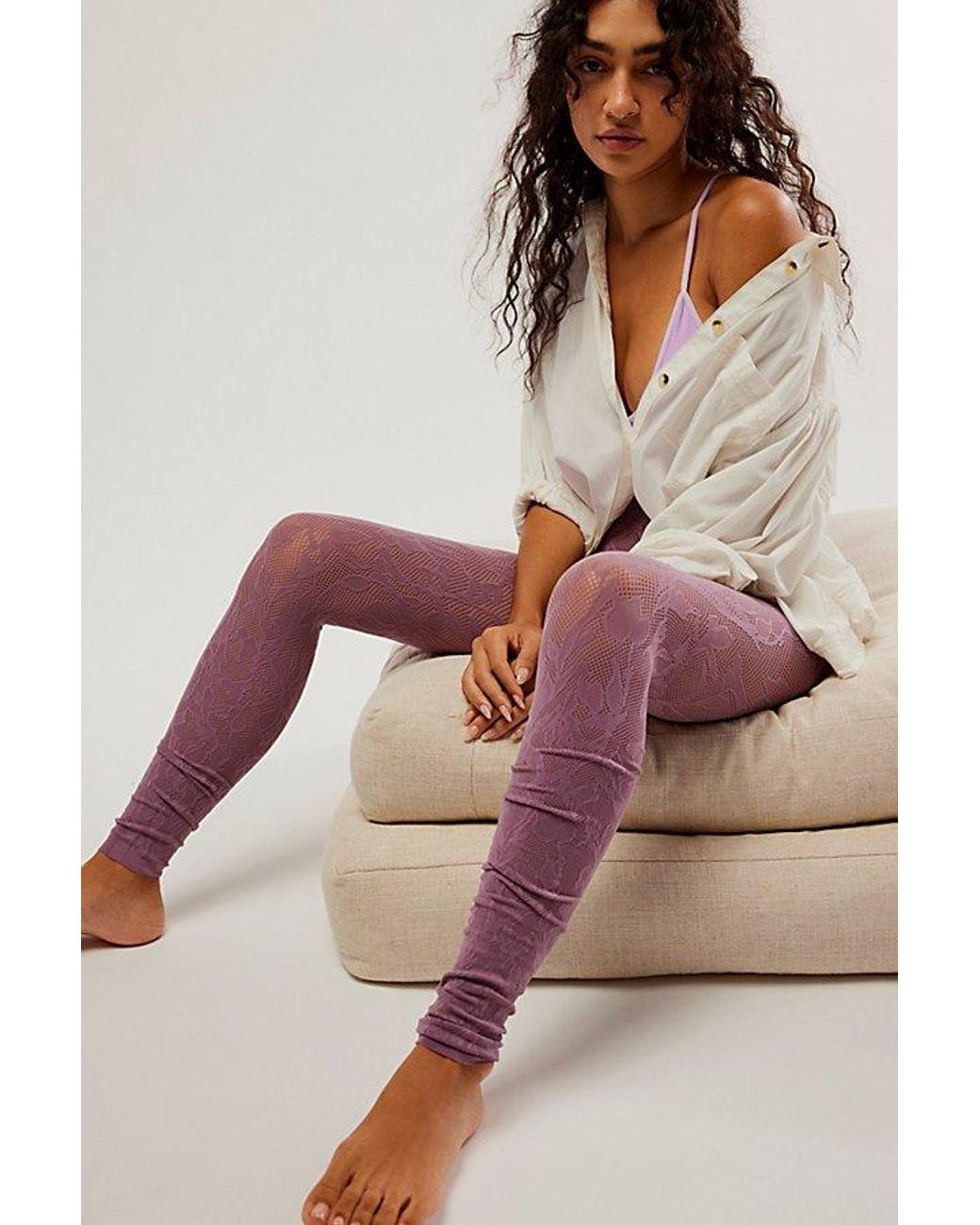 NEW S Free People Intimately Soft Knit Ruched Leggings Ribbed