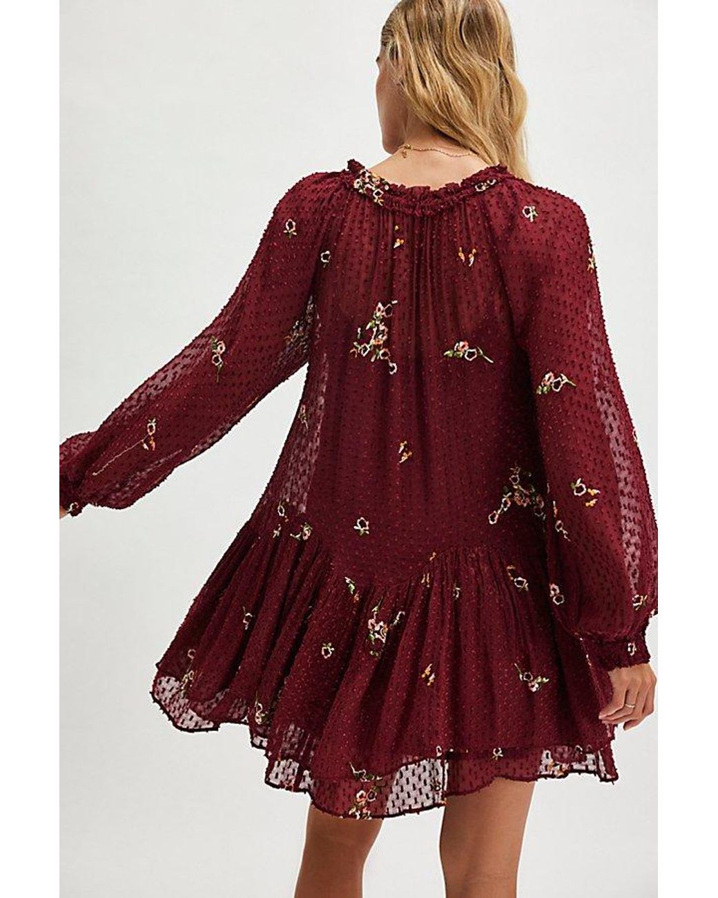 free people garden glory mini dress Free People Garden Glory Mini Dress in Red