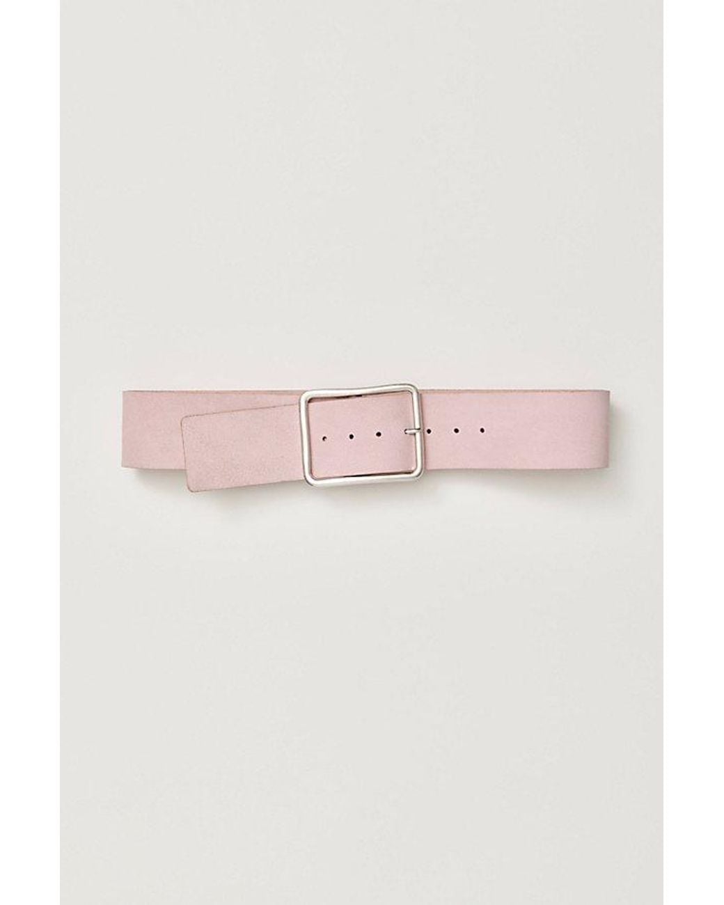 Free People Pink Suede Hex Hip Belt