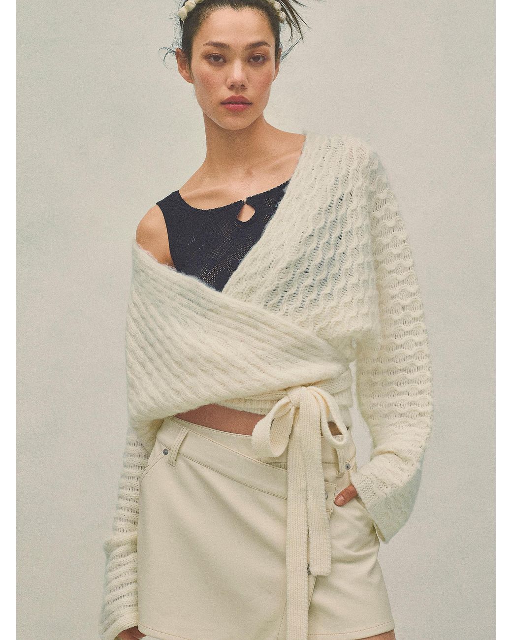 Free People Over You Cardi in Natural Lyst