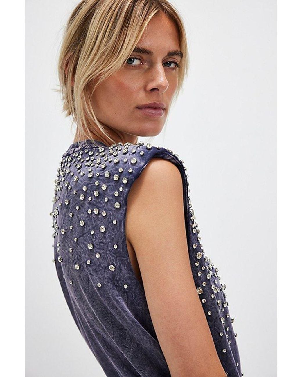 free people shooting star mini dress Free People Shooting Star Mini Dress in Blue