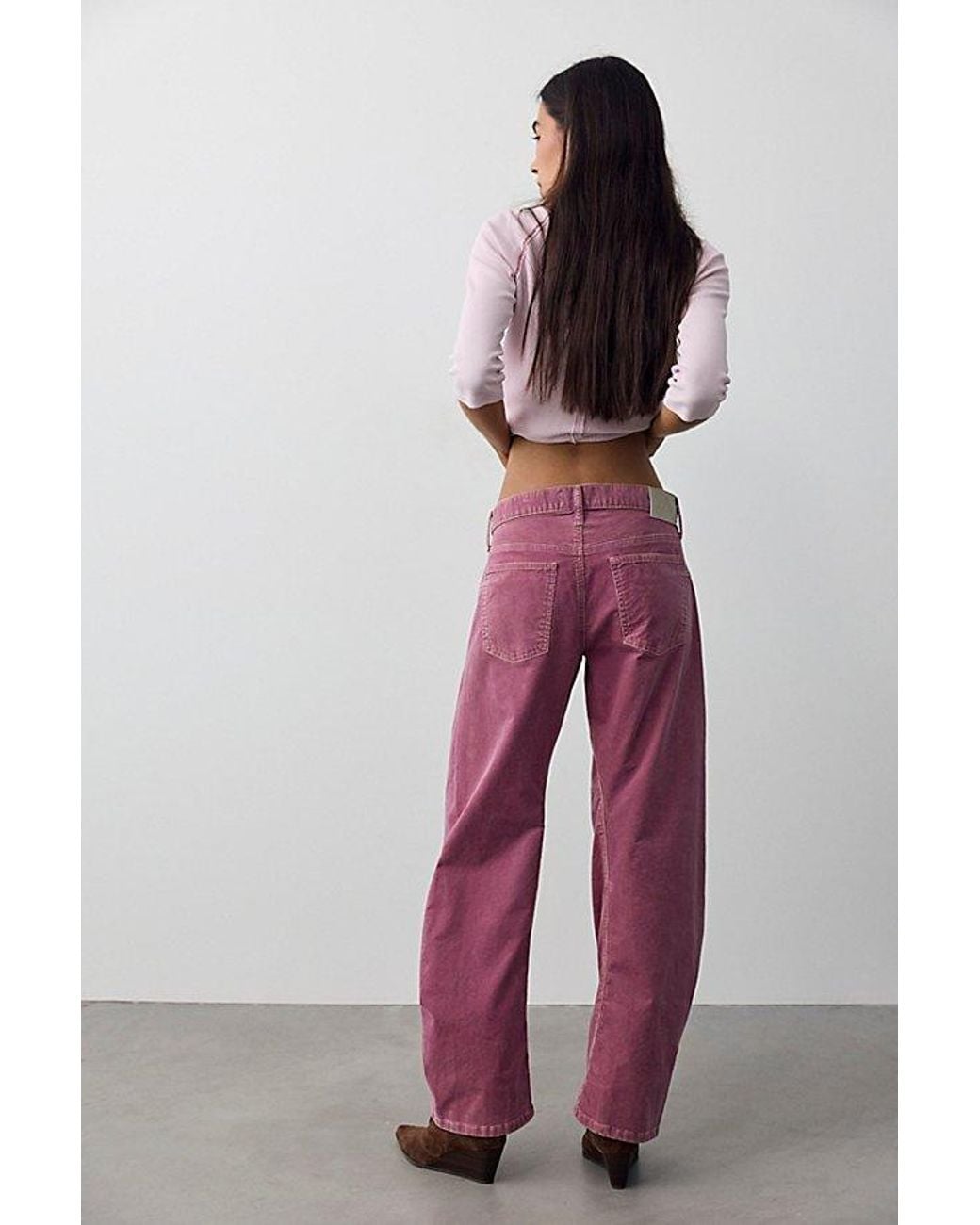 Free People Red Fable Washed Cord Twisted Jeans