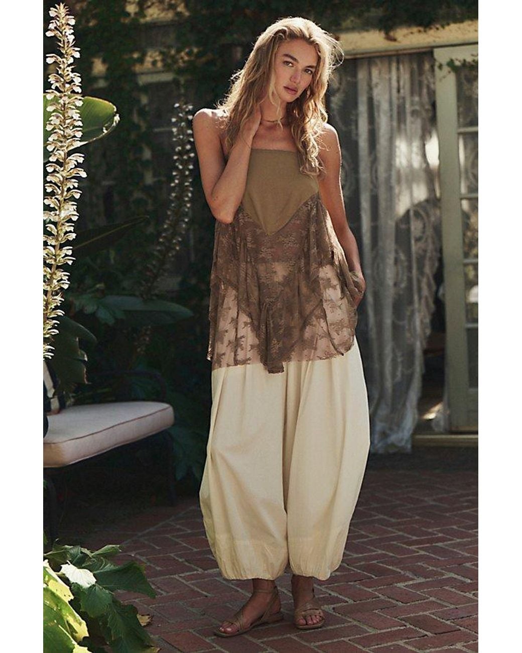 Intimately By Free People Brown Sunday Candy Mini Slip Dress By