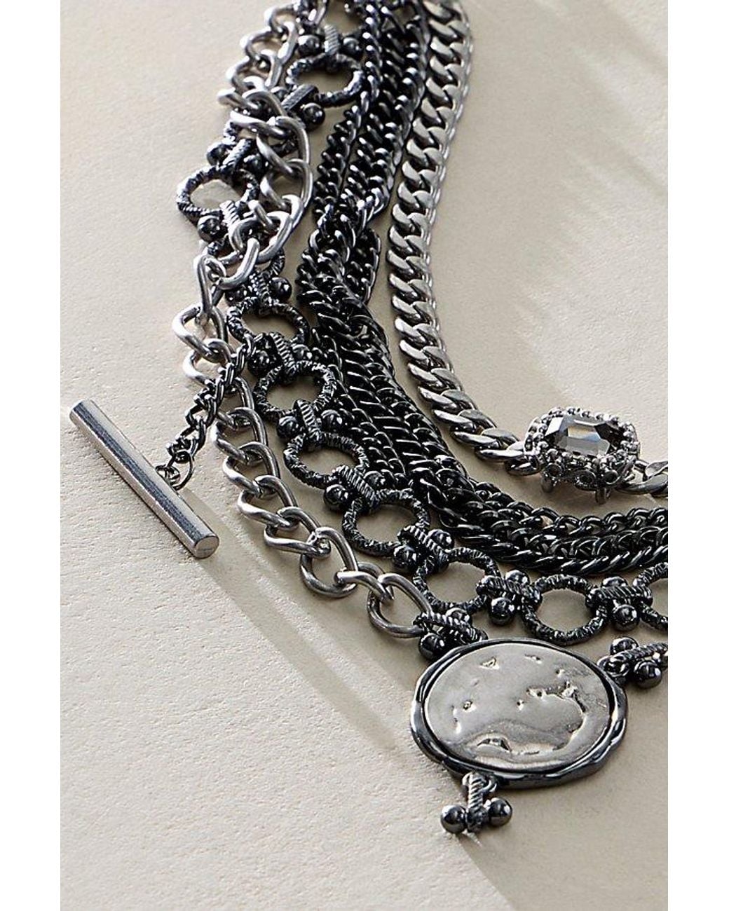 Free People Black Isolde Layer Necklace
