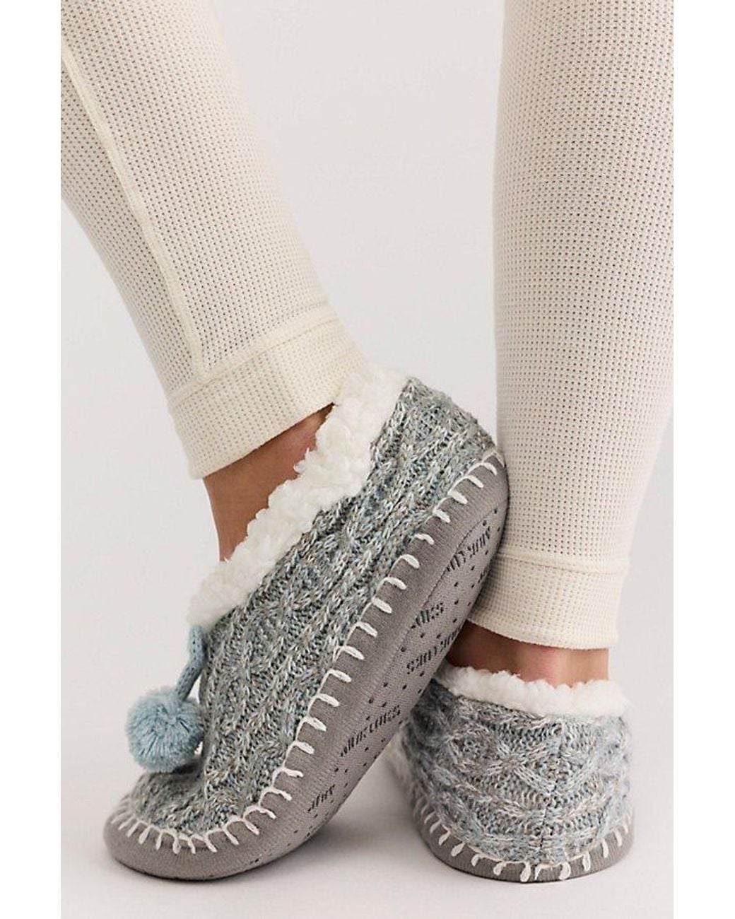 Muk Luks Gray Cozy Ballerina Slipper Socks
