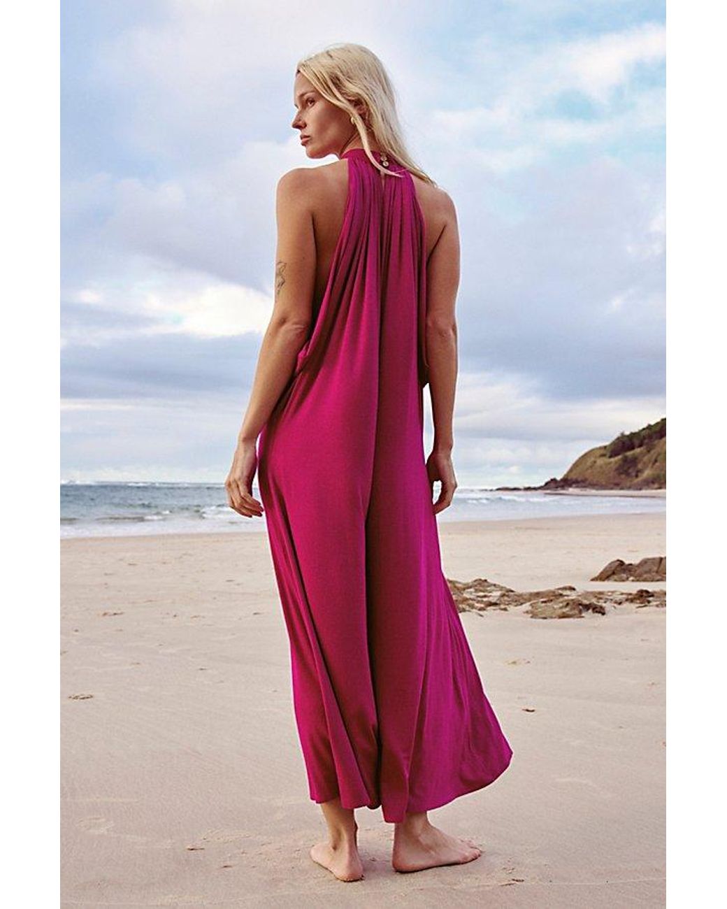 free-est Red Talk About It Jumpsuit By