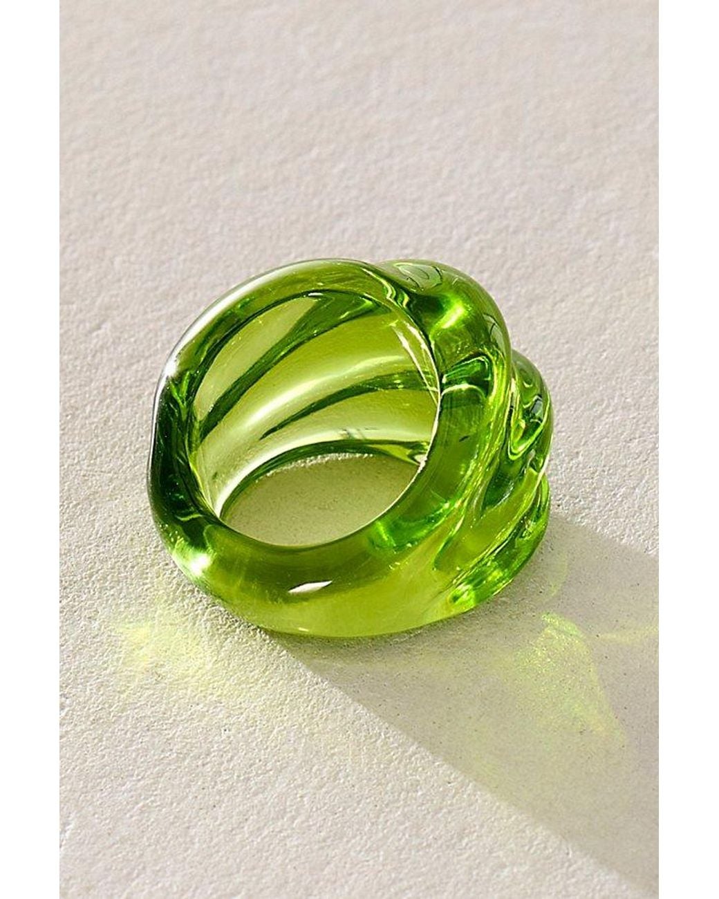 Free People Green Twisted Resin Ring