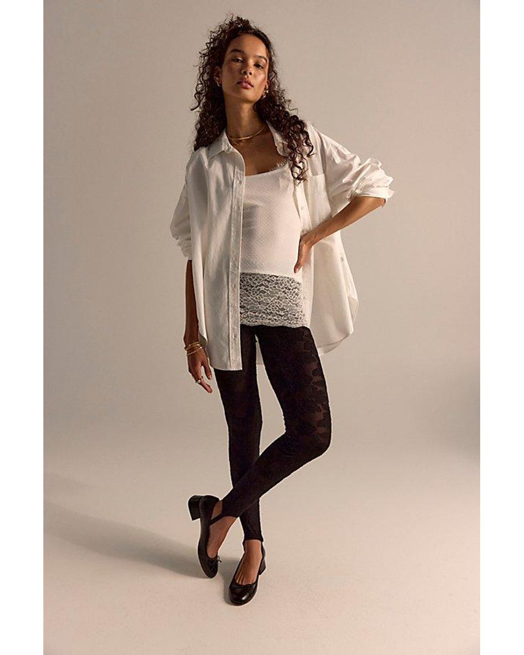 Intimately By Free People Black Night Shift Leggings By