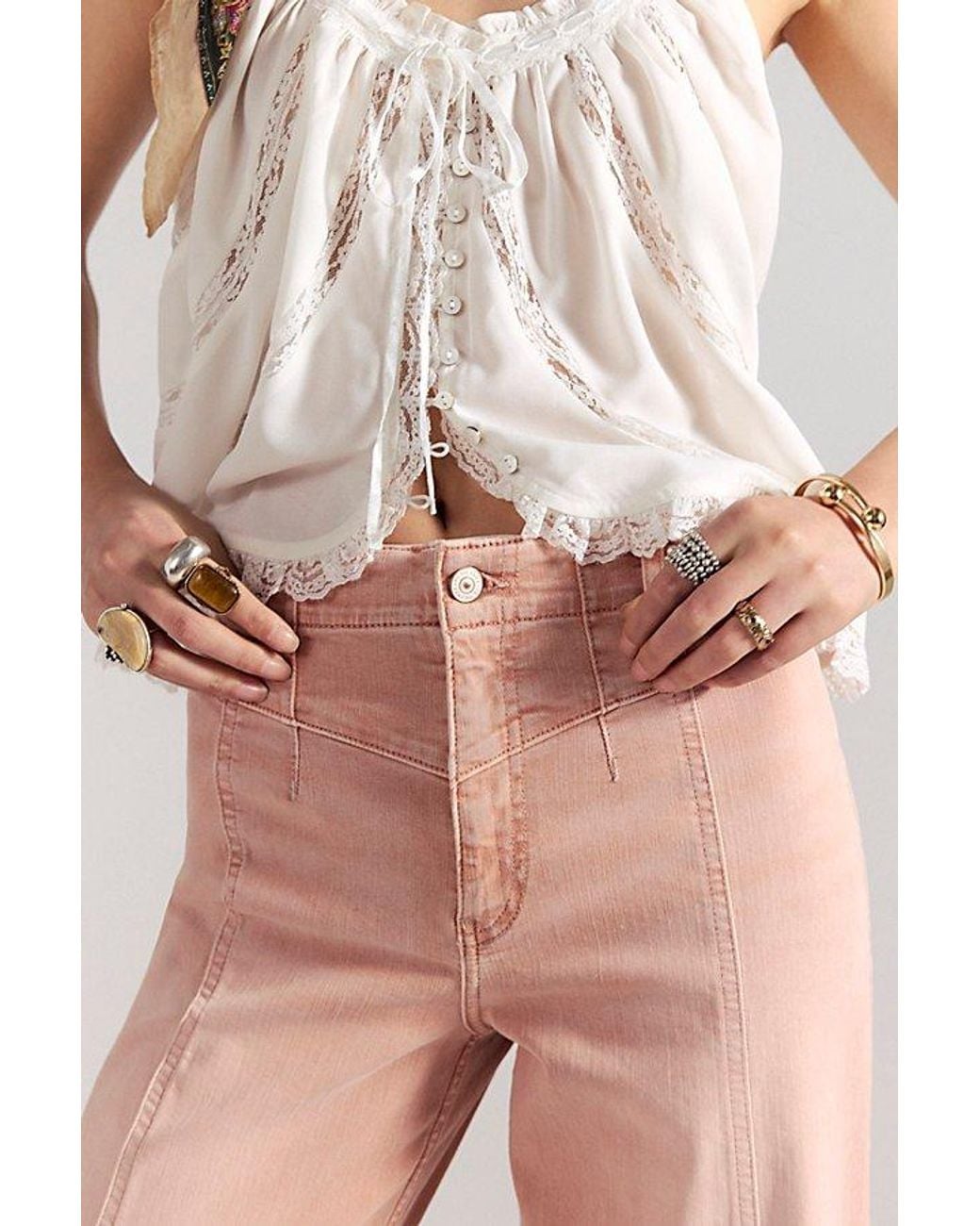 Free People Purple We The Free Libre Wide-Leg Jeans