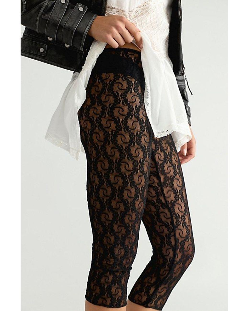 Only Hearts Gray Stretch Lace Capris