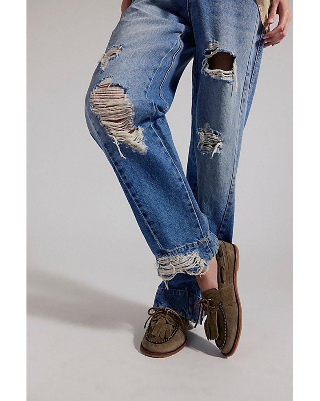 Free People Blue We The Free Benny Boat Shoes