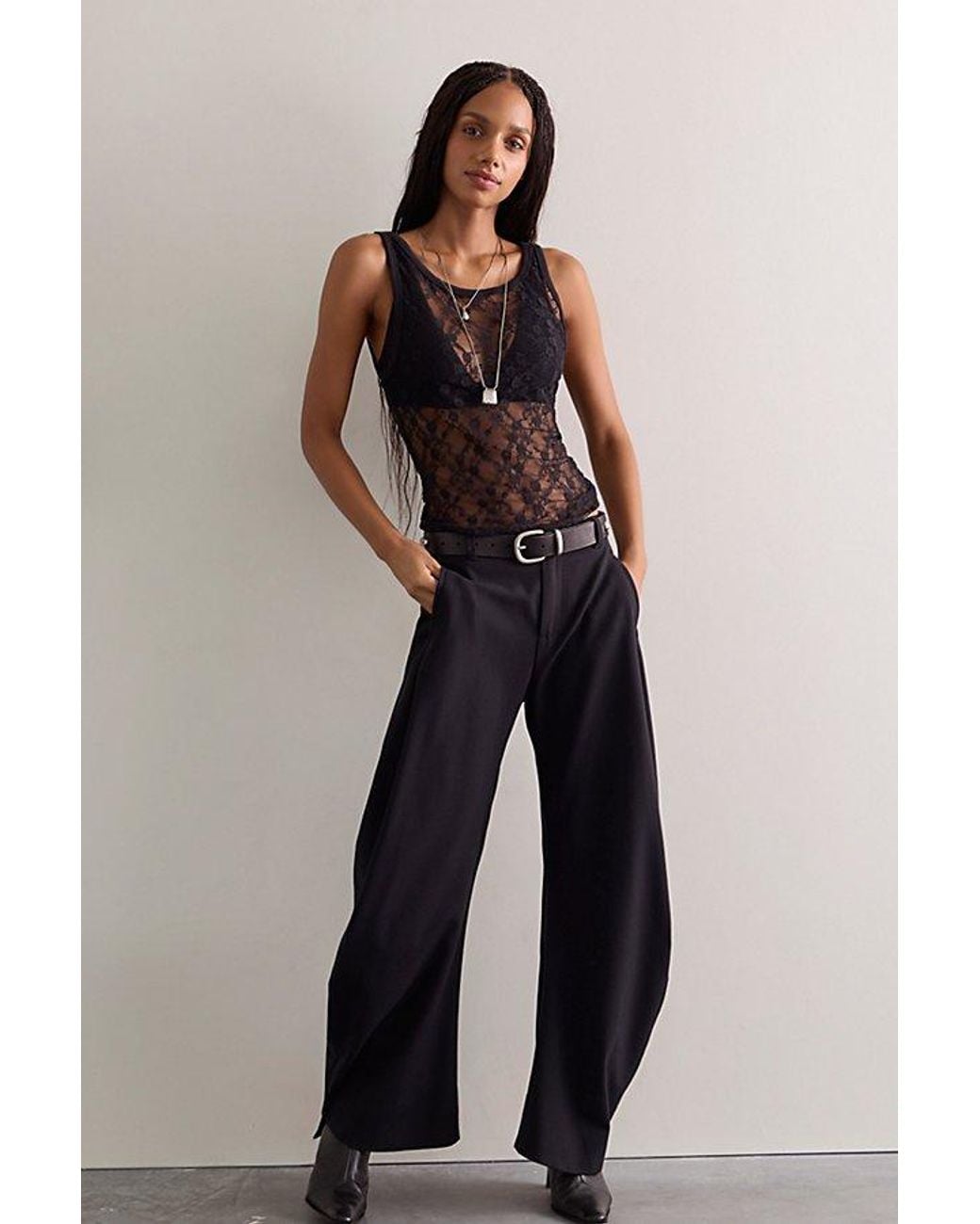 Intimately By Free People Black See You Layer Lace Tank Top By