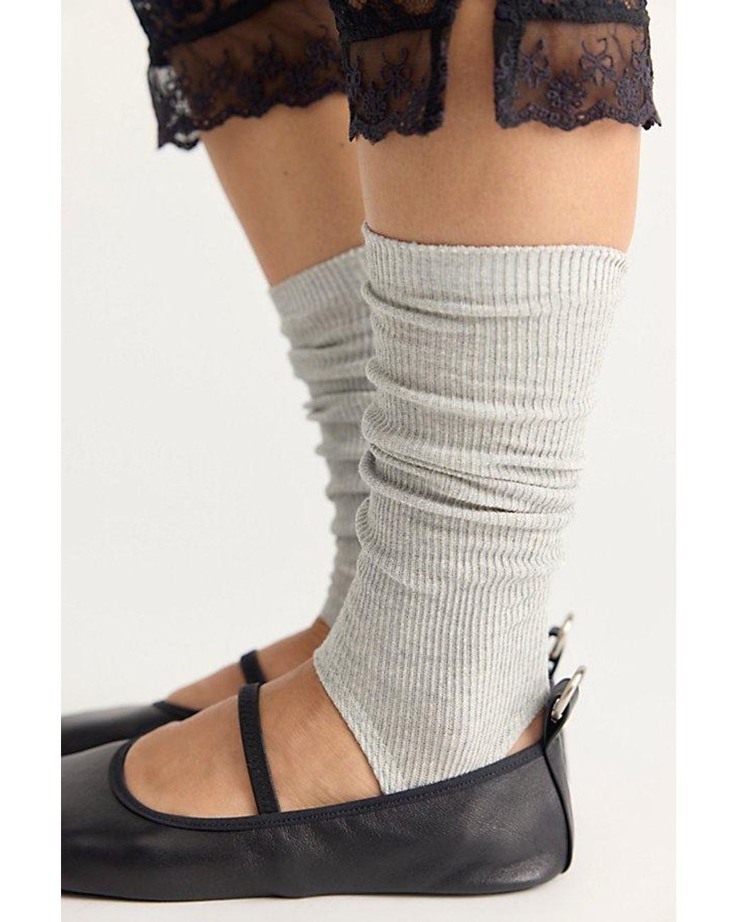 High Heel Jungle Black Marine Opaque Stirrup Socks