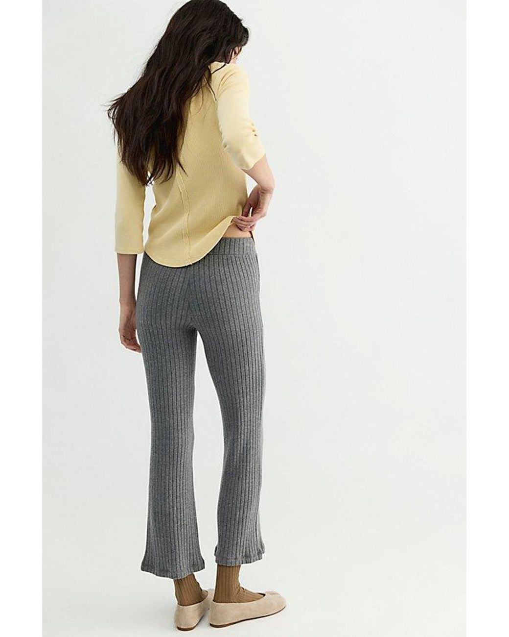DONNI. Blue The Sweater Rib Kick Flare Pants