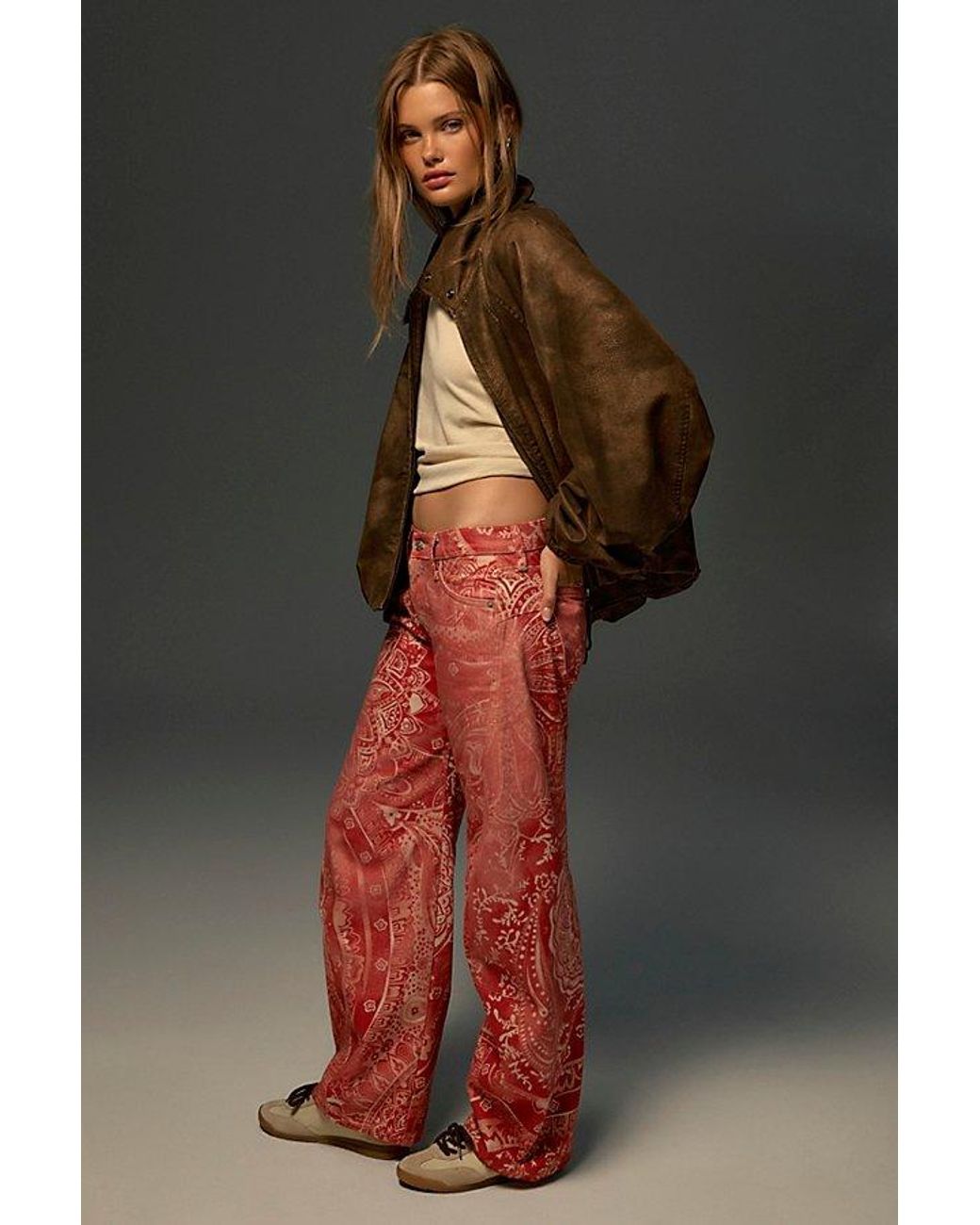 Free People Black Fable Printed Twisted Jeans