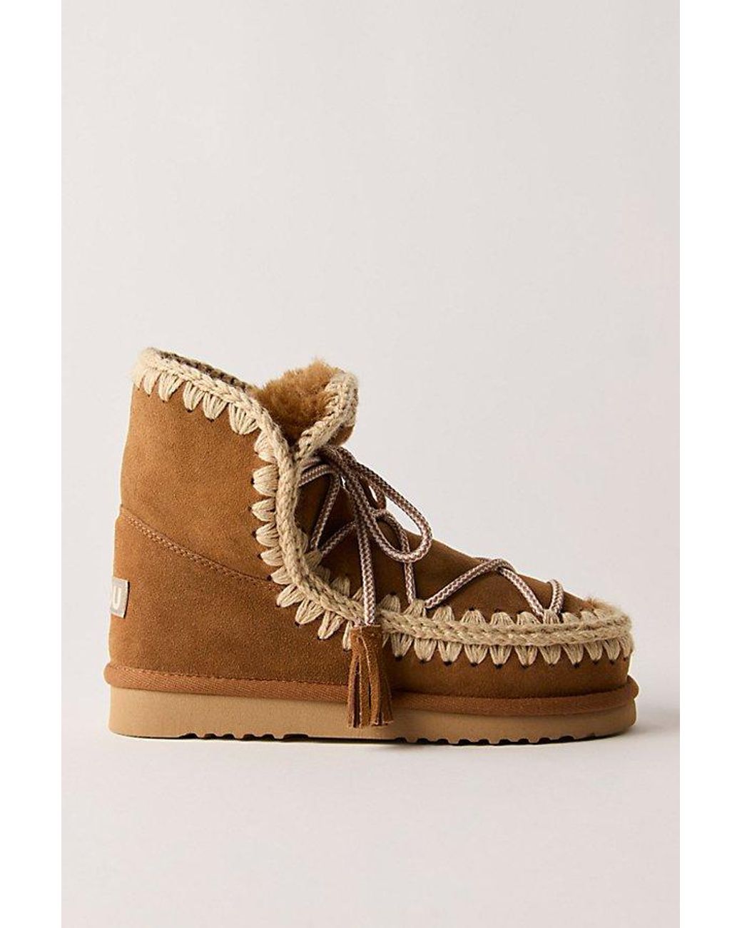 Mou Brown Lace-Up Glacier Boots