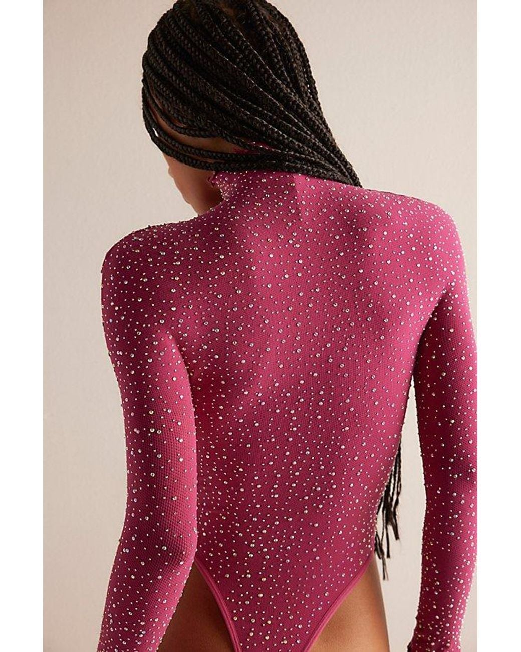 Intimately By Free People Red Night Sky Seamless Turtleneck Bodysuit By