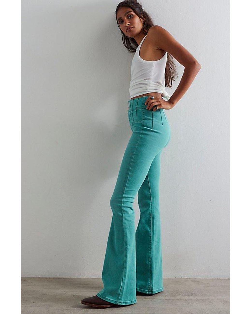 Free People We The Free Jayde Flare Jeans in Blue | Lyst UK