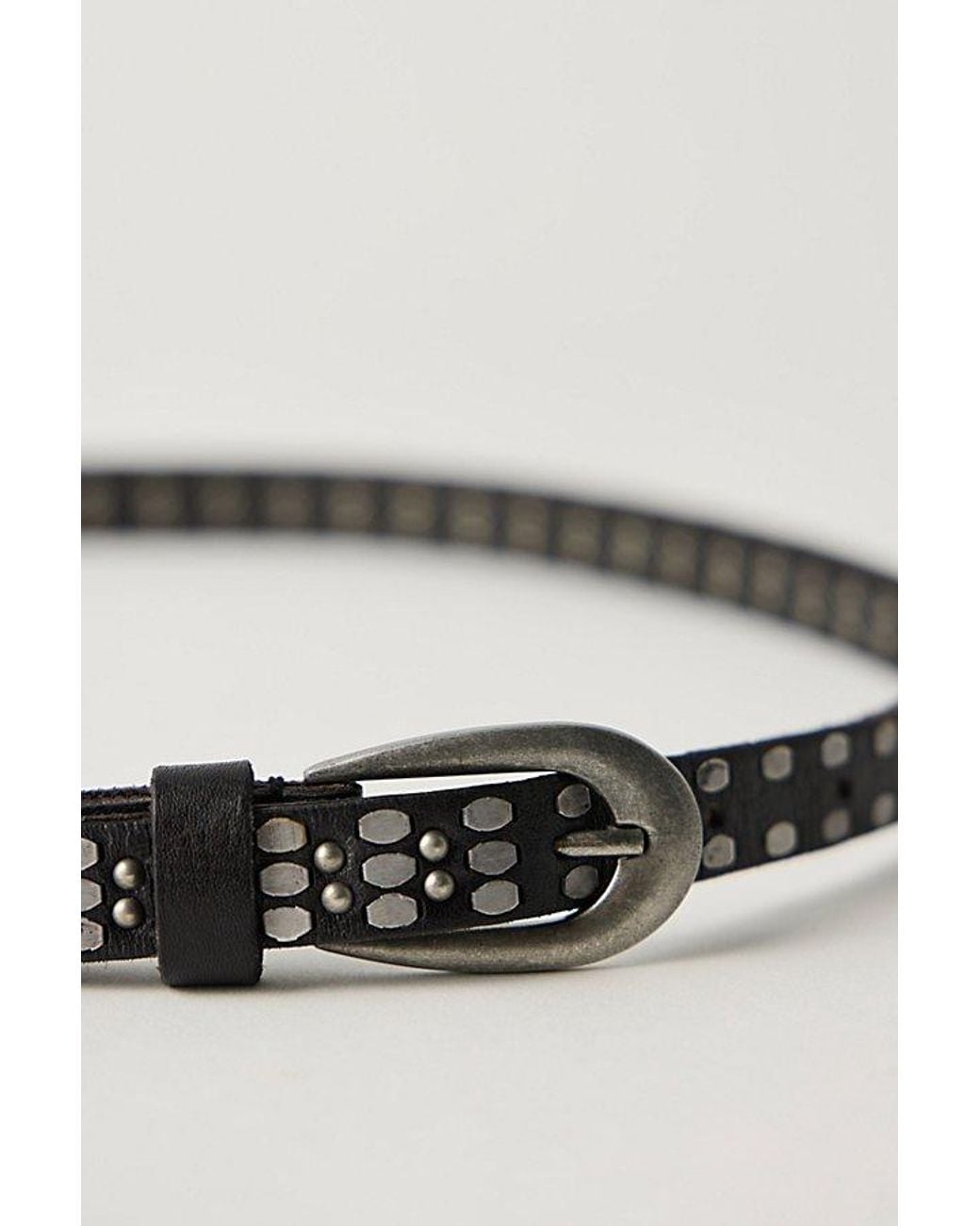 Free People Black Brie Slim Stud Belt