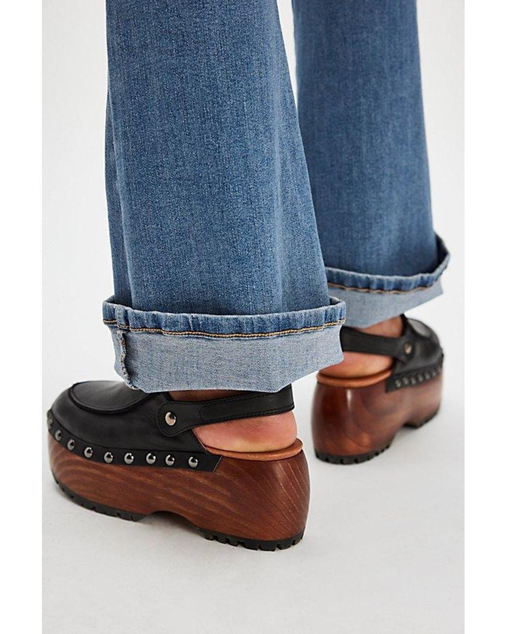 Free People Blue Everette Platform Clogs