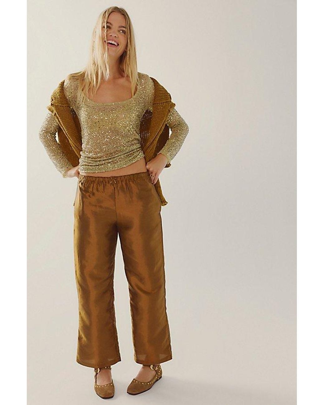 Intimately By Free People Green All That Glitters Long Sleeve Top By