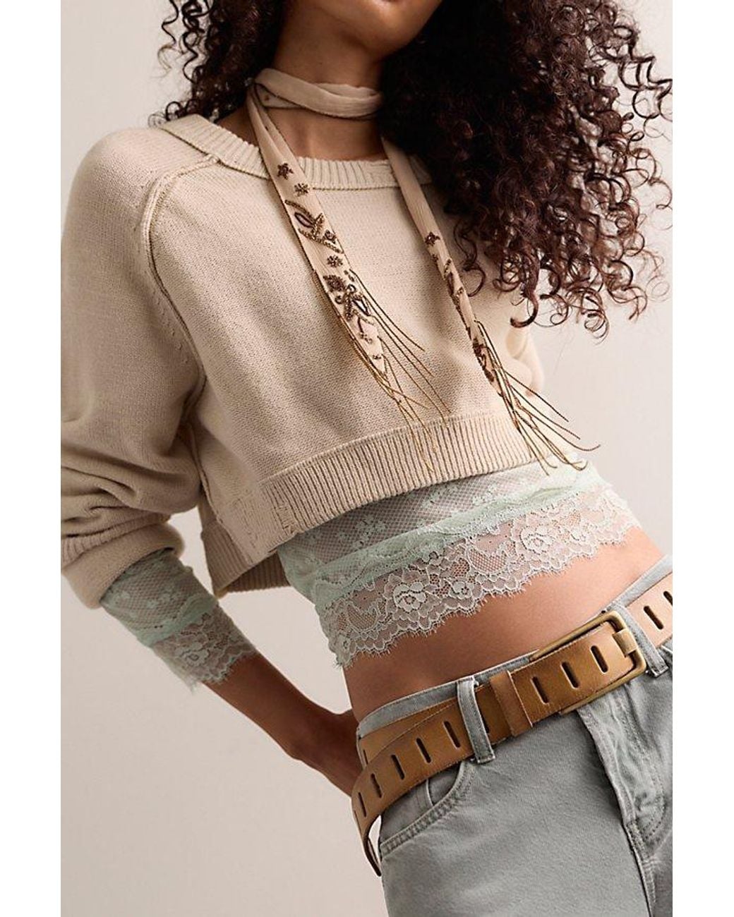 Intimately By Free People Multicolor Lace Me Twice Layering Top By
