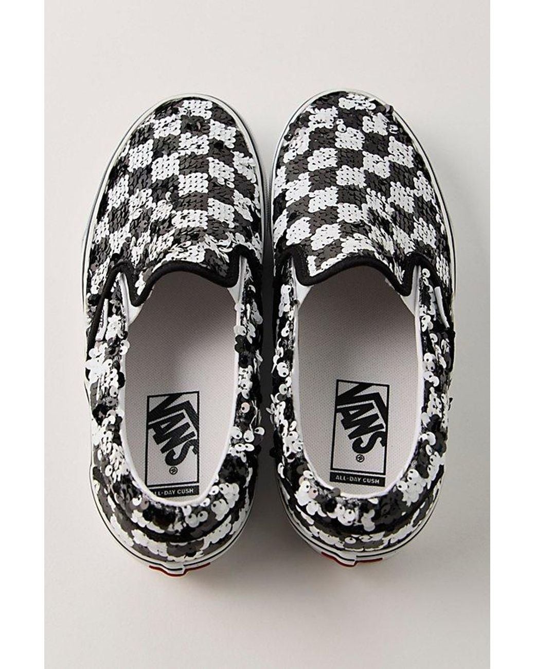 Vans Gray Classic Glitter Slip-Ons