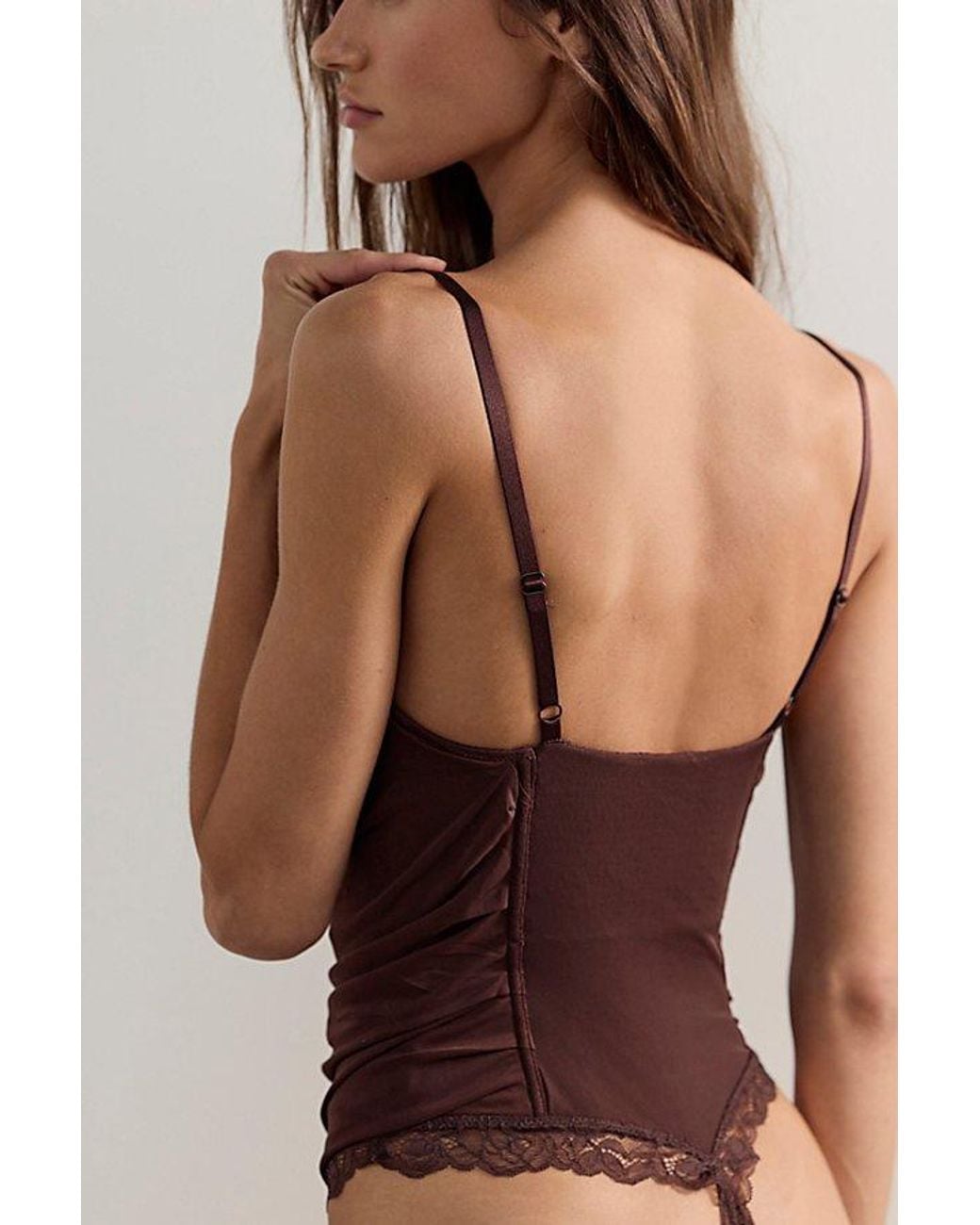 Intimately By Free People Brown Hard Launch Corset Bodysuit By