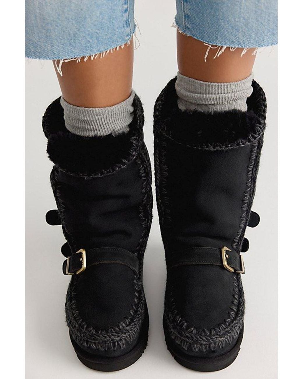 Mou Blue Bergy Buckle Boots Shoe