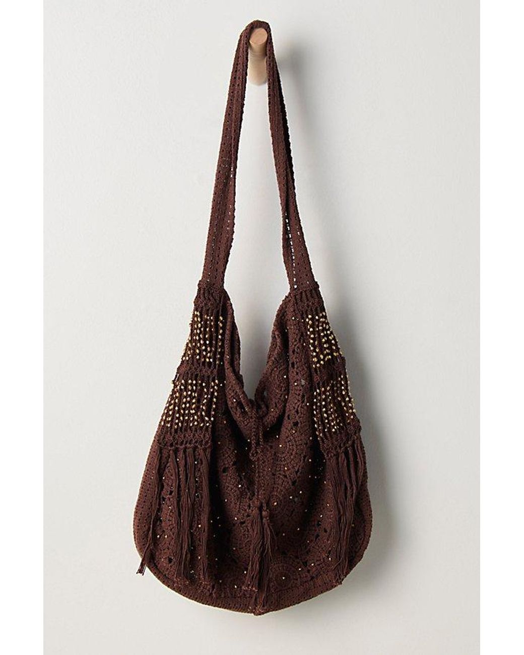 Free People Brown Sunrise To Sunset Crochet Tote