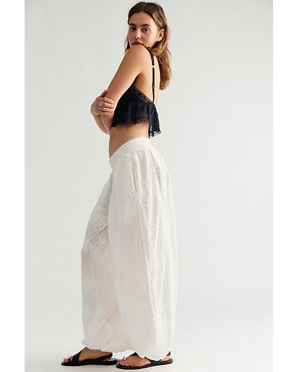 Free People Multicolor Moonflower Textured Pull-On Balloon Pants