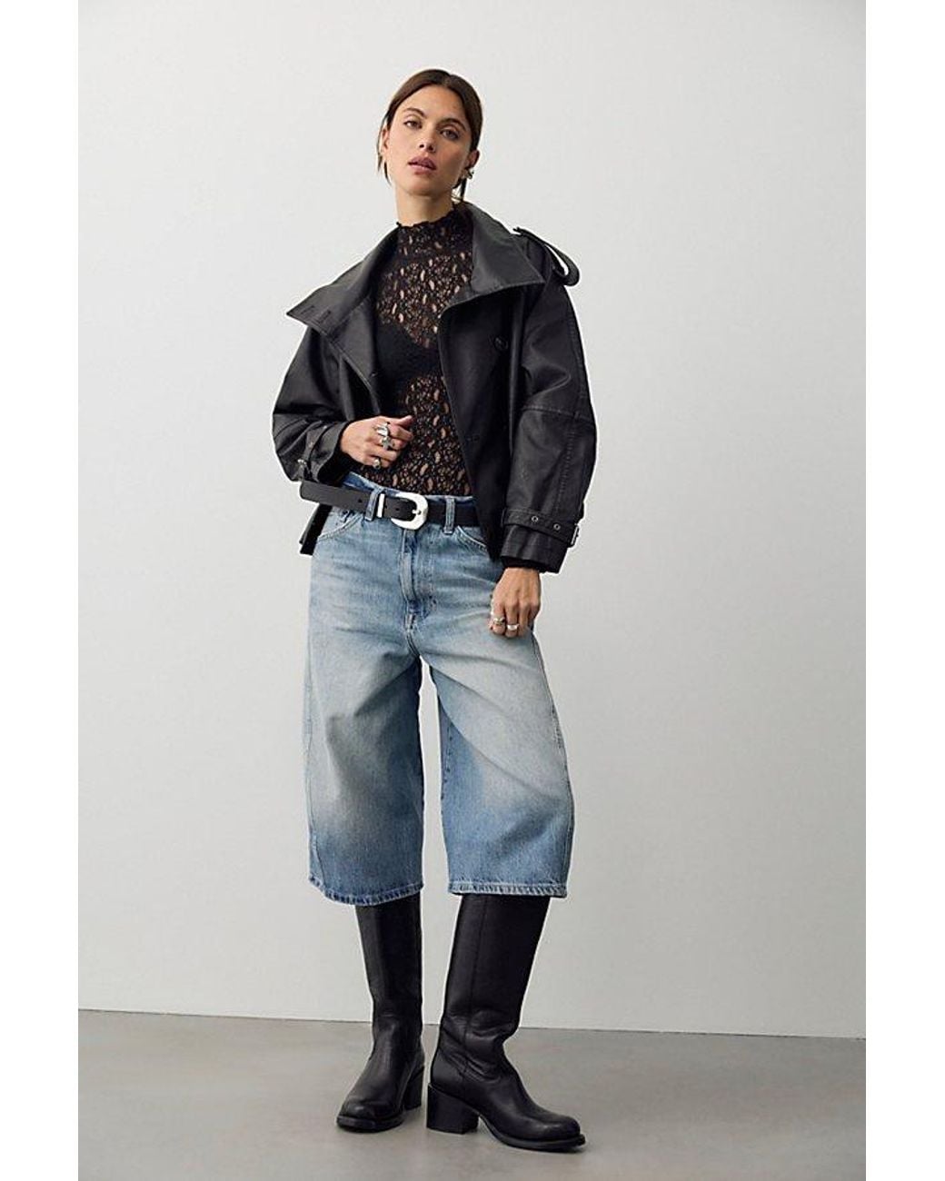 Free People Blue Jax Articulated Cropped Jeans
