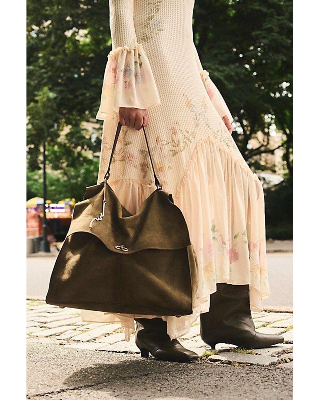 Free People Natural Parker Suede Tote