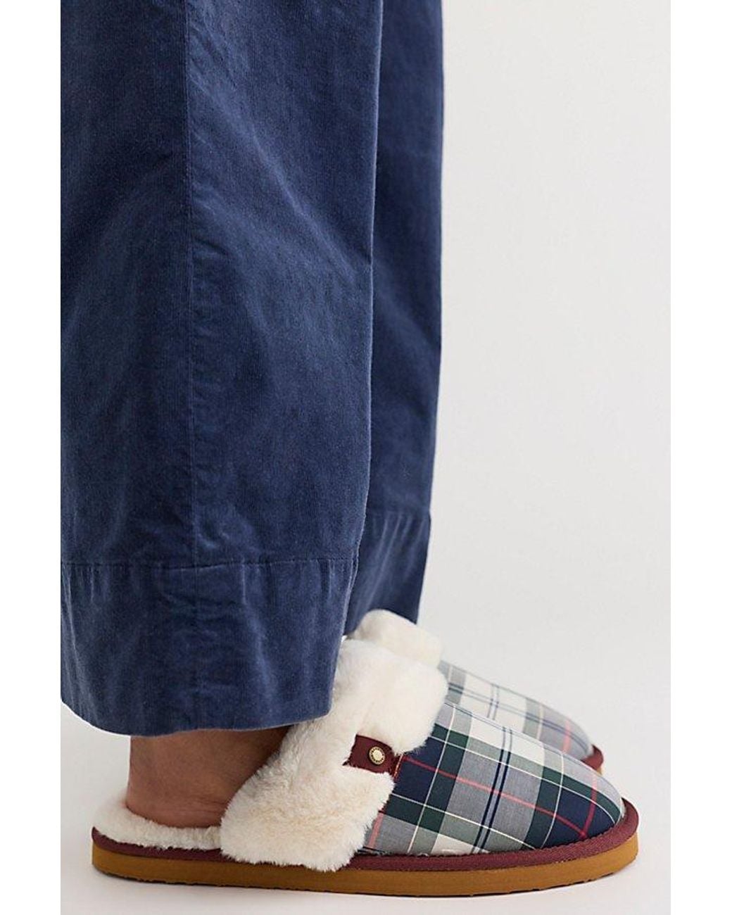 Barbour Blue Claudia Tartan Slippers