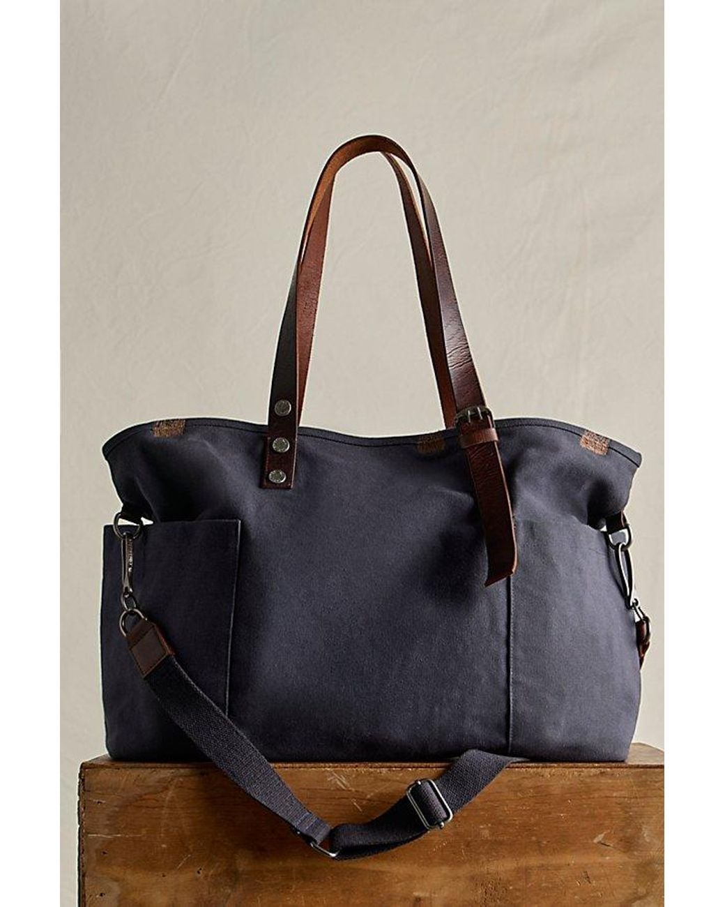 Free People Blue Preston Canvas Bag