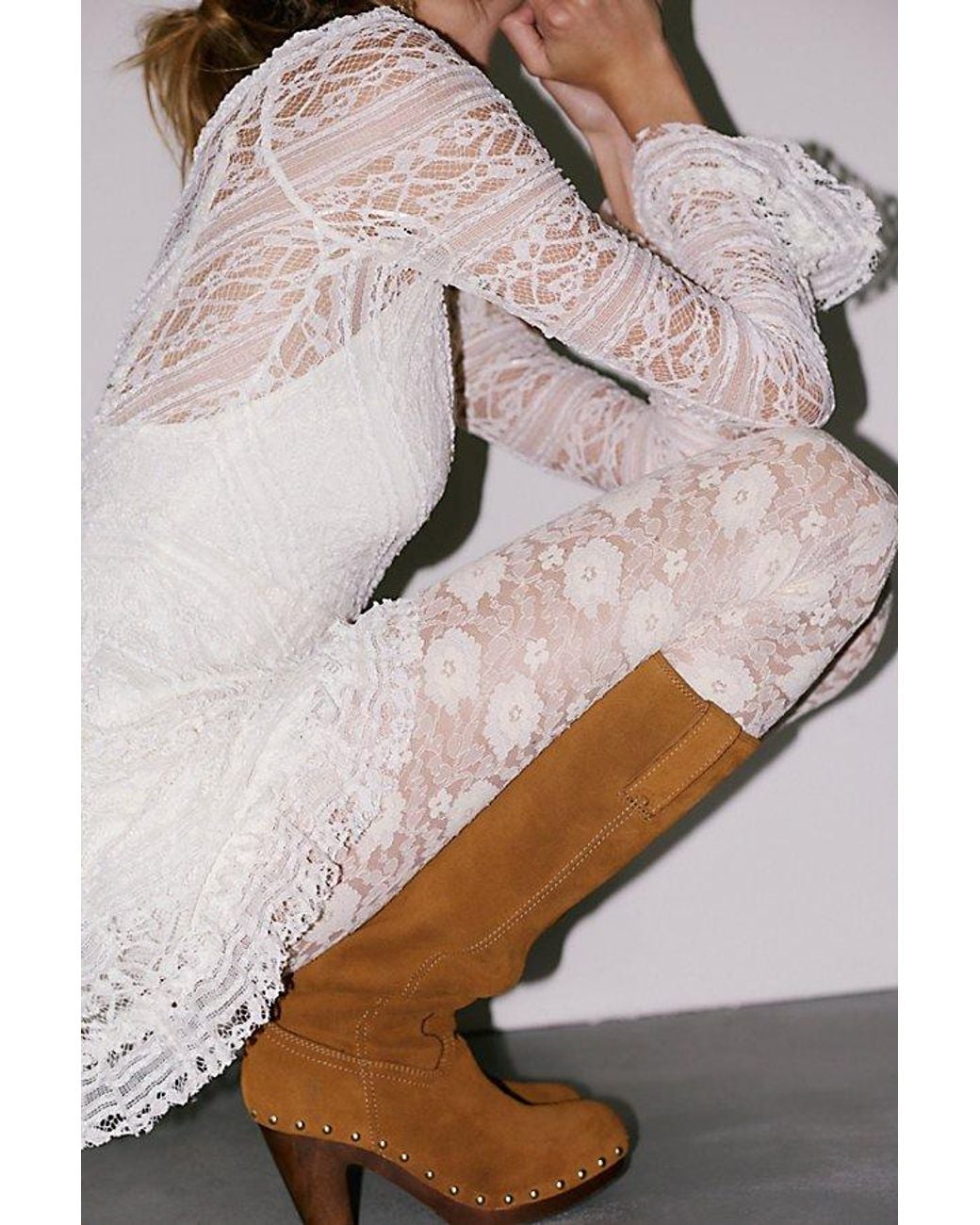 Intimately By Free People White Lucky Day Lace Leggings By