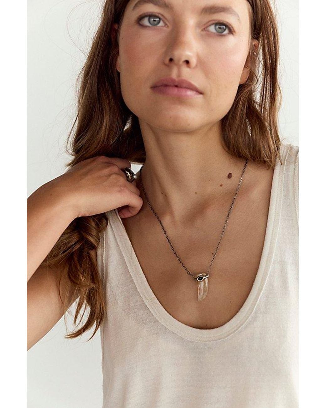 Pamela Love Gray X Free People Quartz Aris Pendant Necklace