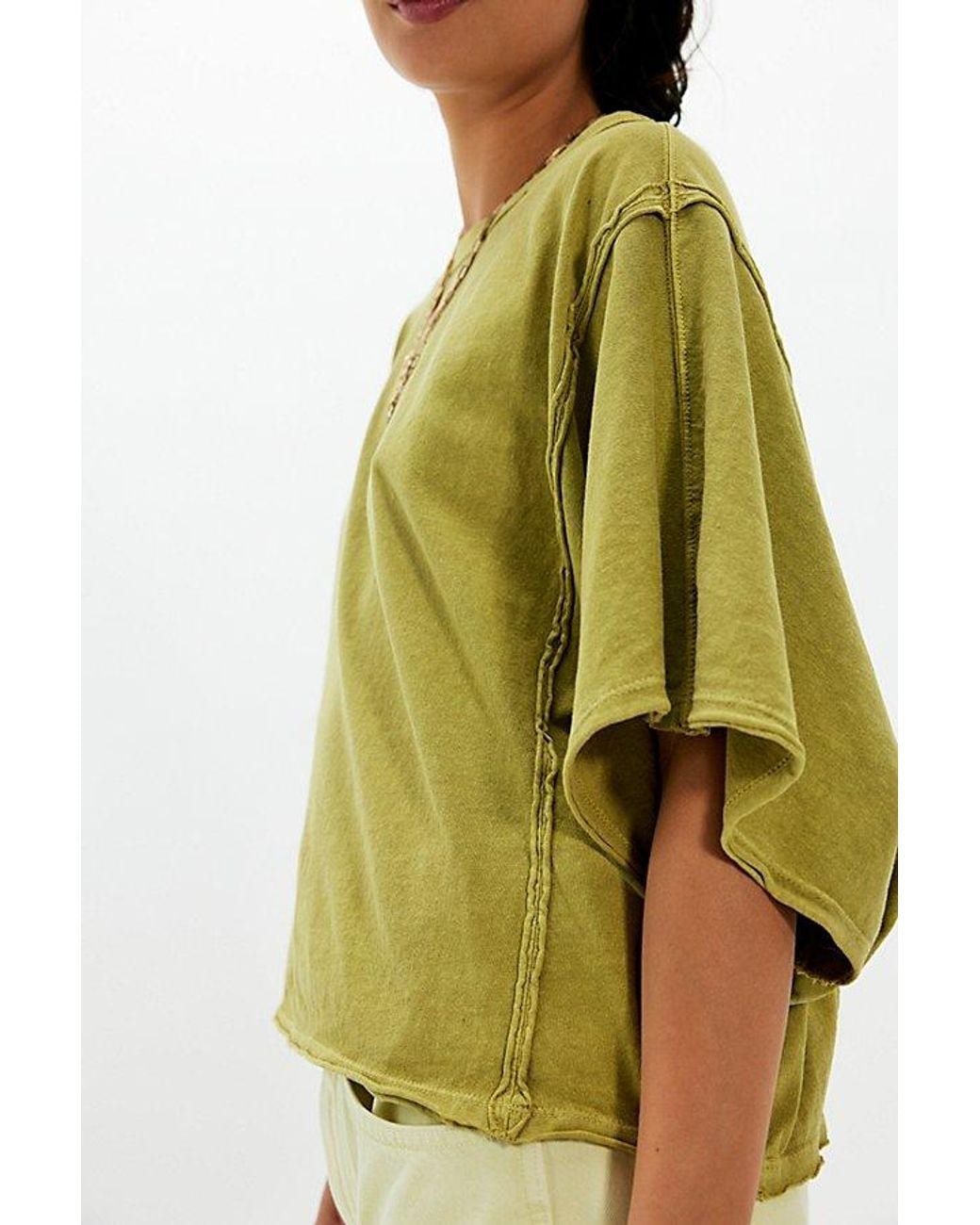 Free People Green Next Level Boat Neck Tee